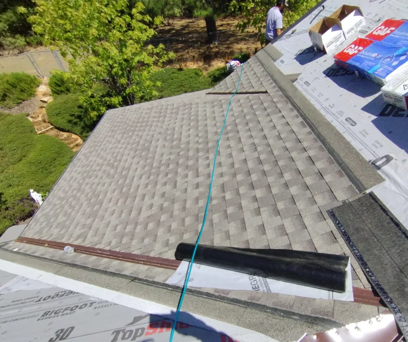 Asphalt shingle roof replacement Roof replacement using asphalt shingles