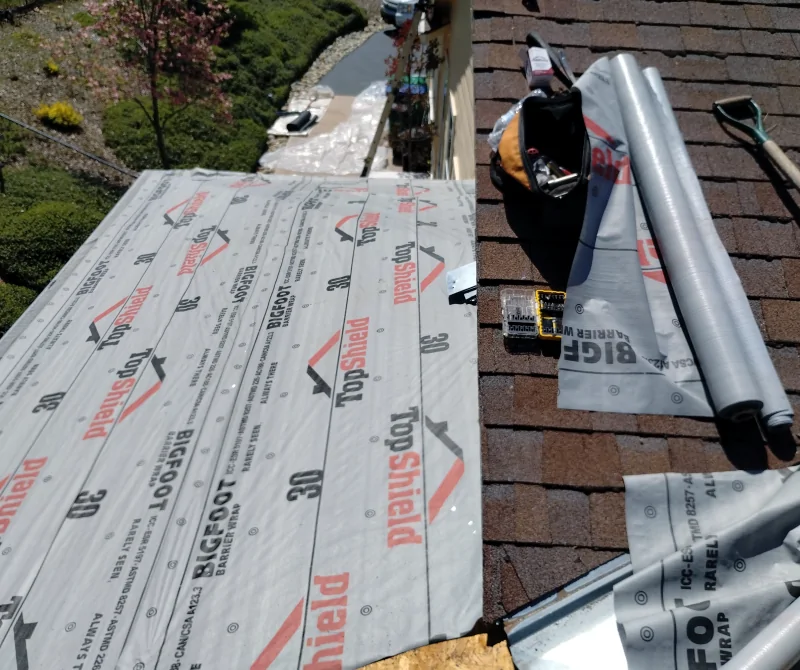 We replaced this old roof in Nevada County, CA An old roof is being replaced in Nevada County, California
